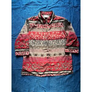 1970's Allison Daley Hawaiian Button Down Blouse